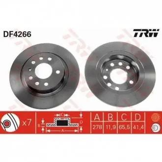 Диск тормозной (1 шт.).) FIAT - OPEL - SAAB - VAUXHALL Croma/Signum/Vectra/9-3/9-3 Spor TRW DF4266