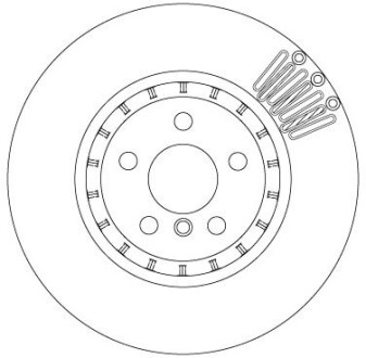 Диск тормозной (1 шт.).) BMW 5(G30,F90)/7(G11,G12) "R D=345mm "15>> TRW DF6892S