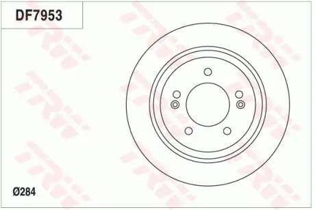 Диск тормозной (1 шт.).) HYUNDAI/KIA Grandeur/Optima/Soul "R D=284mm "11>> TRW DF7953