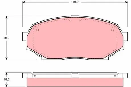 Гальмівні колодки, дискове гальмо (набір) TRW GDB1028