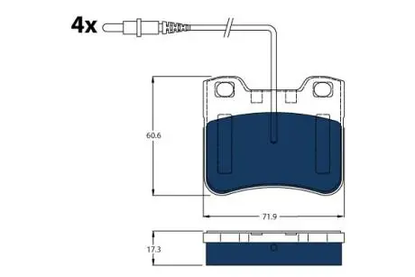 Комплект гальмівних колодок передн ((EN) for electric vehicles), PEUGEOT 106 II, 106 II/HATCHBACK Electric 04.96-07.04 TRW GDB1031BTE