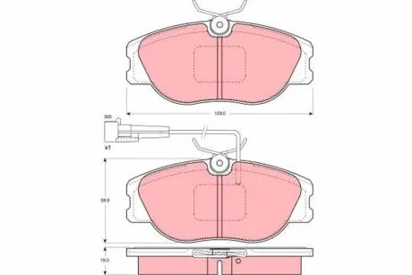 Гальмівні колодки, дискове гальмо (набір) TRW GDB1052