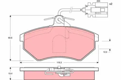Гальмівні колодки, дискові TRW GDB1057
