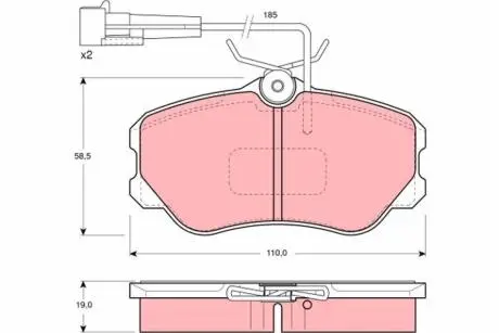 Гальмівні колодки, дискове гальмо (набір) TRW GDB1095