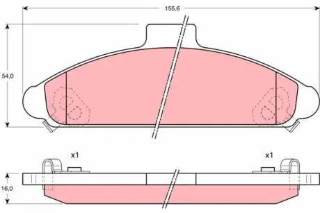 Тормозные колодки, дисковый тормоз.) TRW GDB1136
