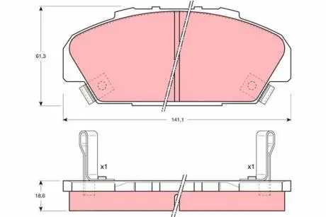 Гальмівні колодки, дискове гальмо (набір) TRW GDB1137