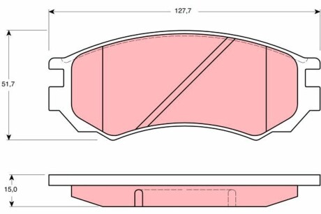 Гальмівні колодки, дискове гальмо (набір) TRW GDB1141