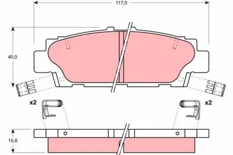Гальмівні колодки, дискове гальмо (набір) TRW GDB1257