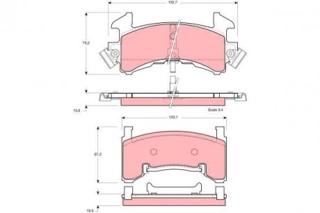 Тормозные колодки, дисковый тормоз.) TRW GDB1272 (фото 1)