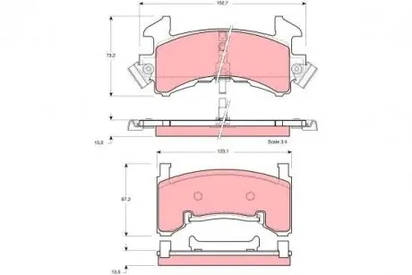 Тормозные колодки, дисковый тормоз.) TRW GDB1272