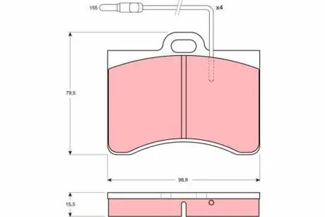 Тормозные колодки, дисковый тормоз.) TRW GDB165
