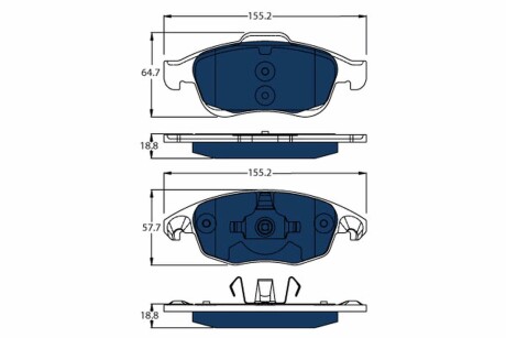 Колодки гальмівні CITROEN P. BERLINGO 11- ELECTRIC BLUE TRW GDB1690BTE