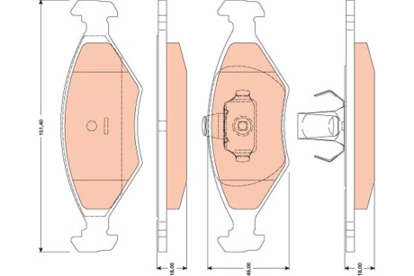 Гальмівні колодки, дискове гальмо (набір) TRW GDB1751