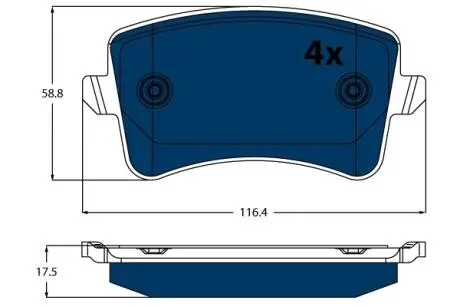 Колодки гальмівні AUDI T. Q5 2,0 TFSI HYBRID QUATTRO 11-16 ELECTRIC BLUE TRW GDB1765BTE