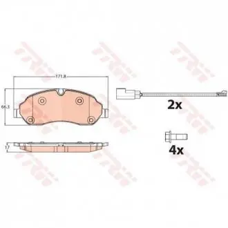 Гальмівні колодки дискові FORD Transit "F "13>> TRW GDB2117