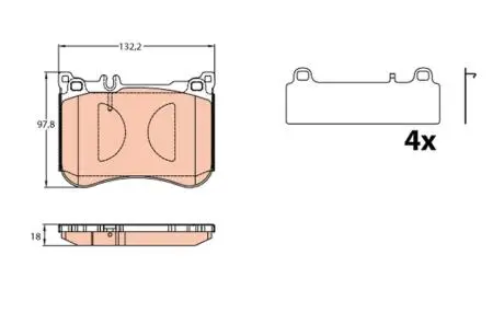 Гальмівні колодки дискові MERCEDES S(W222,C217) "F "14>> TRW GDB2144