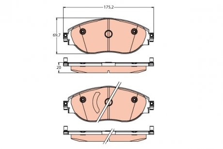 Комплект тормозных колодок из 4 шт. дисков TRW GDB2219 (фото 1)