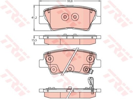 Гальмівні колодки дискові KIA Rio \'\'F \'\'17>> TRW GDB2242