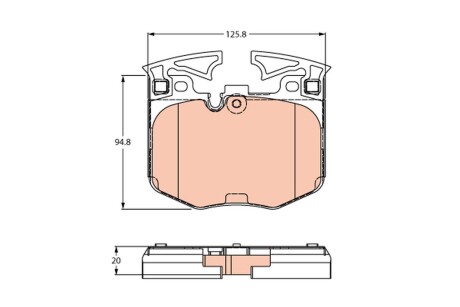 Гальмівні колодки дискові BMW 3(G20)/5(G30)/7(G11)/X5(G05) "F "14>> TRW GDB2260