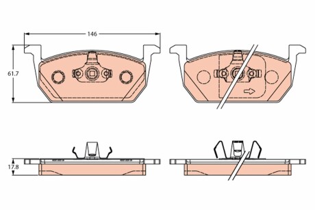 Гальмівні колодки IBIZA V (KJ1, KJG), TRW GDB2266