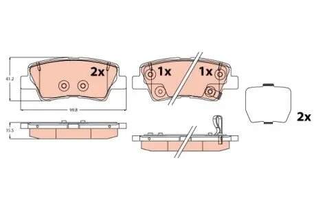 Гальмівні колодки дискові HYUNDAI/KIA Tucson/Sportage \'\'R \'\'15-20 TRW GDB2309