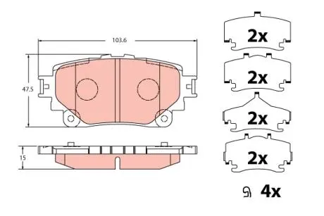 Гальмівні колодки дискові TOYOTA RAV4 \'\'R \'\'18>> TRW GDB2343