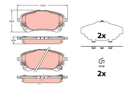 Гальмівні колодки дискові TOYOTA Corolla/Yaris Cross "F "19>> TRW GDB2349