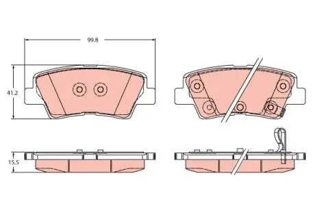 Гальмівні колодки дискові HYUNDAI/KIA Sonata/Optima \'\'2.4 \'\'R \'\'14-19 TRW GDB2353