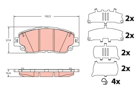 Гальмівні колодки дискові LEXUS UX \'\'F \'\'18>> TRW GDB2354