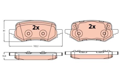 Гальмівні колодки дискові FORD Puma "R "19>> TRW GDB2367