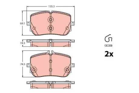 Гальмівні колодки дискові MERCEDES A/B/CLA 220-250 \'\'F \'\'18>> TRW GDB2433