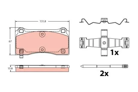 Комплект гальмівних колодок задн, BMW 2 (F22, F87), 3 (F30, F80), 4 (F32, F82), 4 (F33, F83) 3.0 03.14-06.21 TRW GDB2448