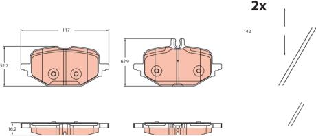 Гальмівні колодки, дискові TRW GDB2472
