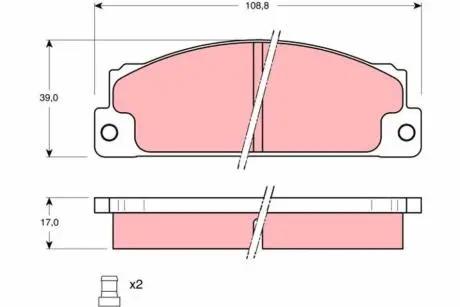 Гальмівні колодки, дискове гальмо (набір) TRW GDB296