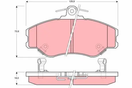 Гальмівні колодки, дискове гальмо (набір) TRW GDB3089