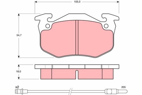 Тормозные колодки, дисковый тормоз.) TRW GDB308