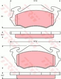 Гальмівні колодки, дискове гальмо (набір) TRW GDB3136