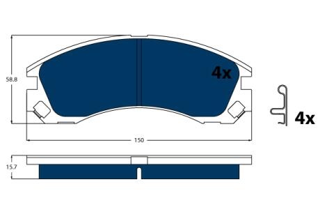 Тормозные колодки MITSUBISHI P. OUTLANDER 2,0 HYBRID 4WD 12- ELECTRIC BLUE TRW GDB3200BTE