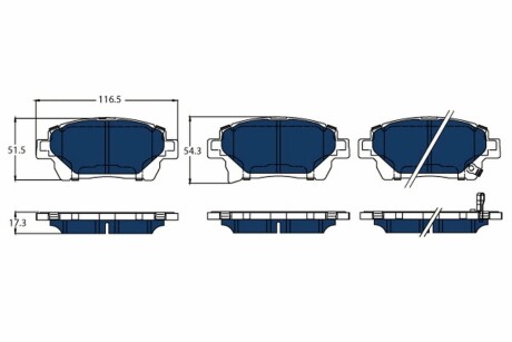 Тормозные колодки TOYOTA P. PRIUS 1,5 HYBRID 03-09 ELECTRIC BLUE TRW GDB3317BTE