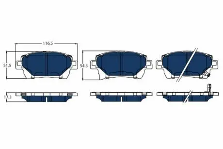 Колодки гальмівні TOYOTA P. PRIUS 1,5 HYBRID 03-09 ELECTRIC BLUE TRW GDB3317BTE
