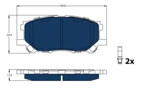Комплект гальмівних колодок передн ((EN) for hybrid vehicles), LEXUS RC, RX, TOYOTA HARRIER, HIGHLANDER / KLUGER 2.4-5.0 04.03- TRW GDB3338BTE