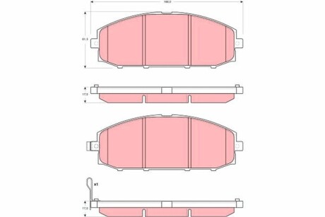 Гальмівні колодки, дискове гальмо (набір) TRW GDB3361