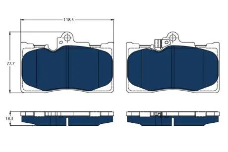 Комплект гальмівних колодок передн ((EN) for hybrid vehicles), LEXUS GS, RC 2.5H/3.5H 02.06- TRW GDB3398BTE