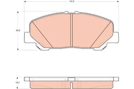Тормозные колодки, дисковый тормоз.) TRW GDB3455
