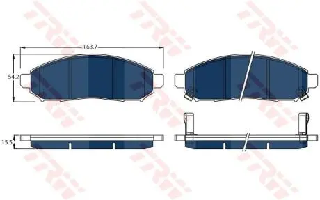 Комплект гальмівних колодок передн ((EN) for electric vehicles), NISSAN LEAF, NV200, NV200 / EVALIA Electric 11.10- TRW GDB3520BTE