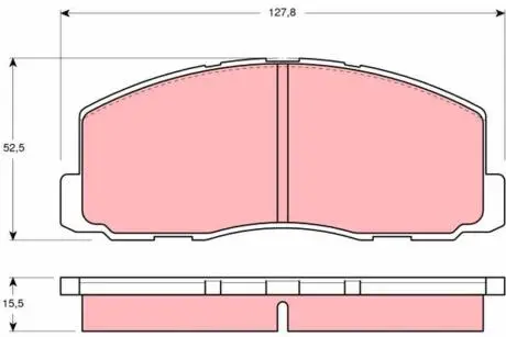 Тормозные колодки дисковые ISUZU (GM) - LONSDALE - MITSUBISHI Aska/YD/Colt/Cordia/Galant/Lancer/Lanc TRW GDB355 (фото 1)
