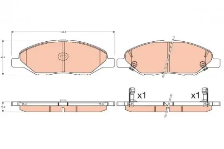 Тормозные колодки дисковые NISSAN (США)) Tiida/Note "F "04>> TRW GDB3577