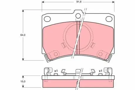 Тормозные колодки дисковые FORD (USA) - MAZDA - MERCURY (Ford/USA) Capri/323/323 Estate/Wagon/Capri TRW GDB374
