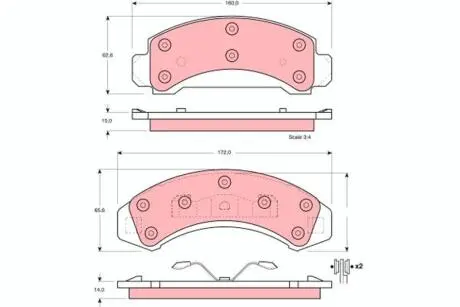 Гальмівні колодки, дискове гальмо (набір) TRW GDB4013