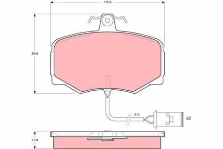 Гальмівні колодки, дискове гальмо (набір) TRW GDB421